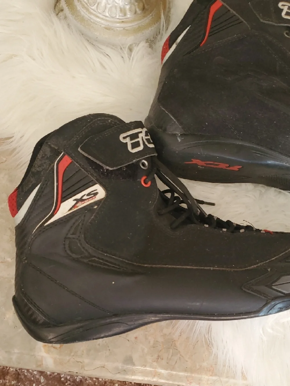 TCx Black High-Top Motocycle Sneakers Boots Size 11